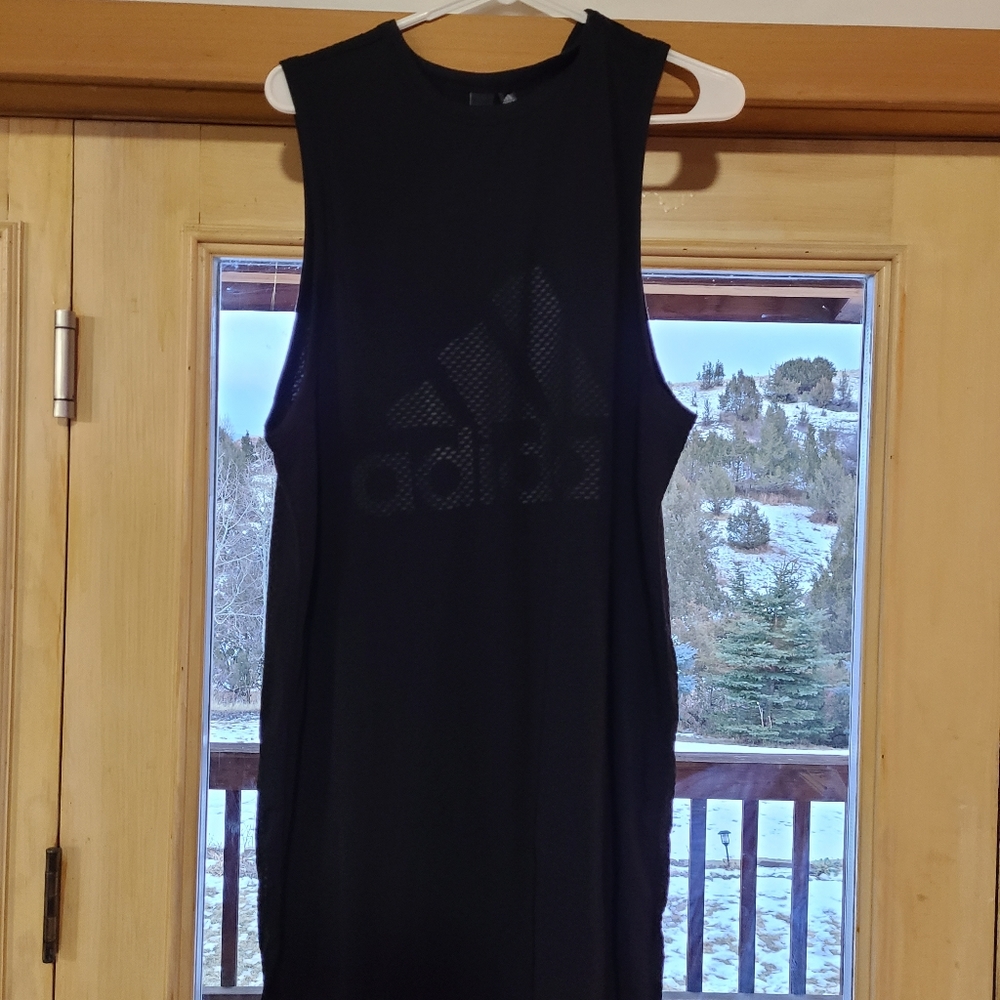 Adidas dress with logo and mesh overlay